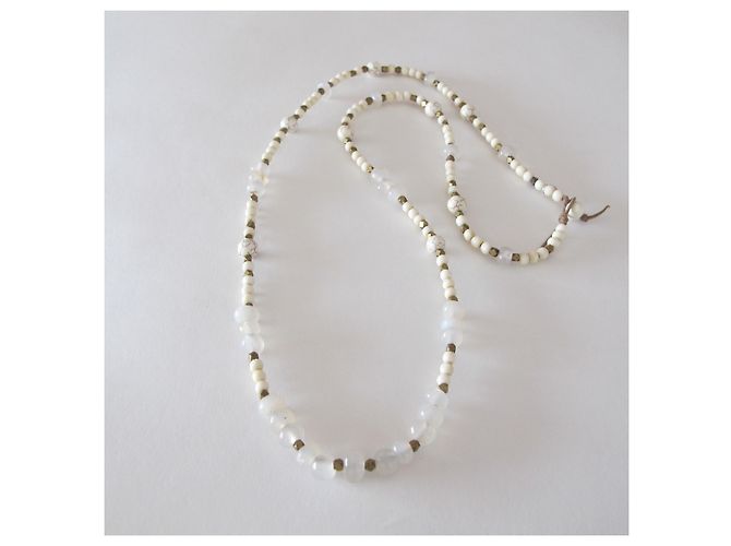 Autre Marque Bracciale Heirloom&Amber Oia in Pietra di Luna e Perle Bianche Argento 925 Bianco - vista 5
