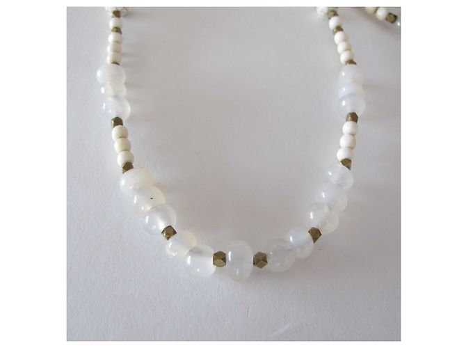 Autre Marque Bracciale Heirloom&Amber Oia in Pietra di Luna e Perle Bianche Argento 925 Bianco - vista 6