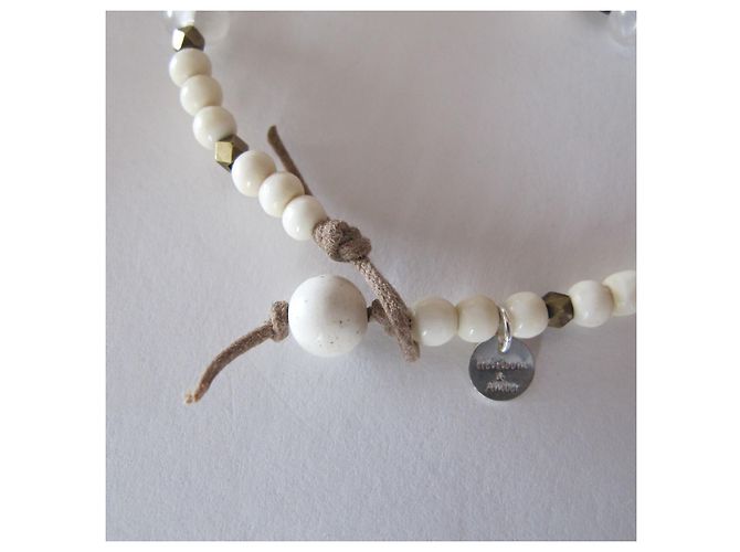 Autre Marque Bracciale Heirloom&Amber Oia in Pietra di Luna e Perle Bianche Argento 925 Bianco - vista 8