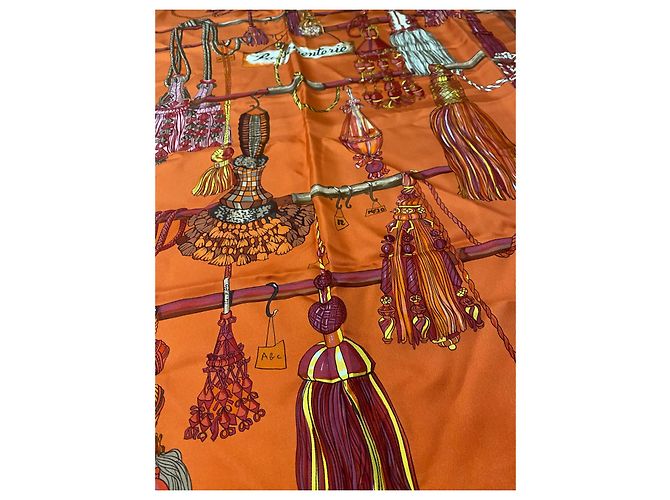 Constance Foulard Hermès Carré Passementerie in Seta Arancione 90x90 - vista 5