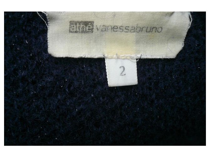 Vanessa Bruno Athe DIE VANESSA BRUNO Wunderschöner marineblauer Mohair-Pullover mit silbernen Fäden T2 - Ansicht 3