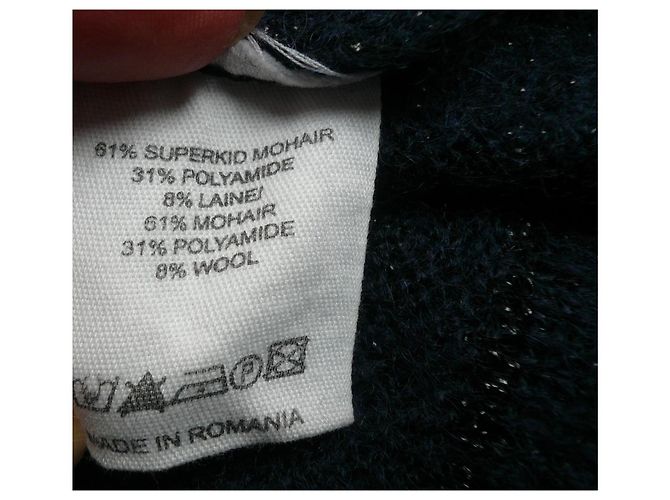 Vanessa Bruno Athe DIE VANESSA BRUNO Wunderschöner marineblauer Mohair-Pullover mit silbernen Fäden T2 - Ansicht 4