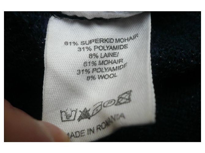 Vanessa Bruno Athe DIE VANESSA BRUNO Wunderschöner marineblauer Mohair-Pullover mit silbernen Fäden T2 - Ansicht 6