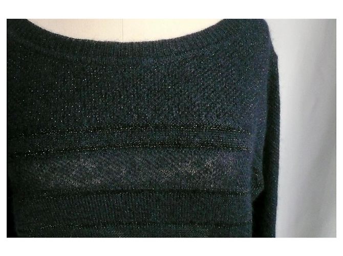 Vanessa Bruno Athe DIE VANESSA BRUNO Wunderschöner marineblauer Mohair-Pullover mit silbernen Fäden T2 - Ansicht 8