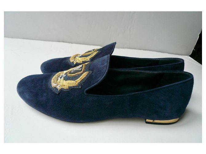 LOUIS VUITTON Pantofole in camoscio blu marino taglia 38 IT Blu scuro - vista 4