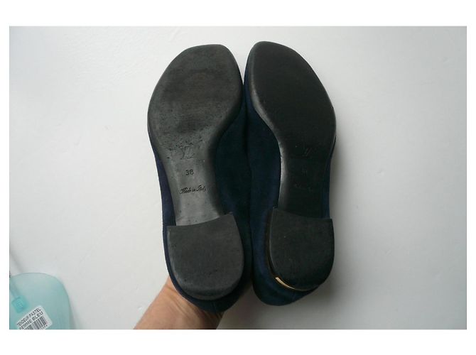 LOUIS VUITTON Pantofole in camoscio blu marino taglia 38 IT Blu scuro - vista 7