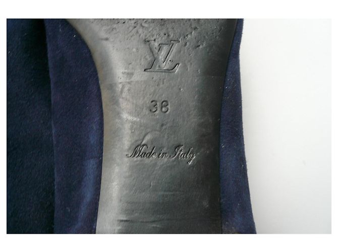 LOUIS VUITTON Pantofole in camoscio blu marino taglia 38 IT Blu scuro - vista 8