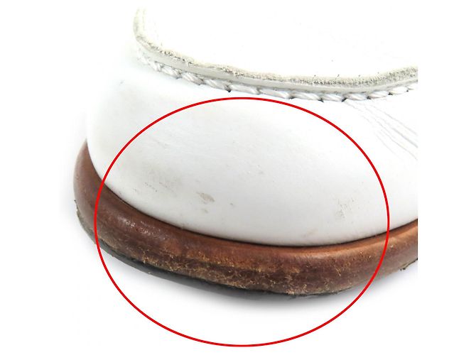 Hermès Mocassins en cuir à boucle Hermes Kelly blancs - vue 14