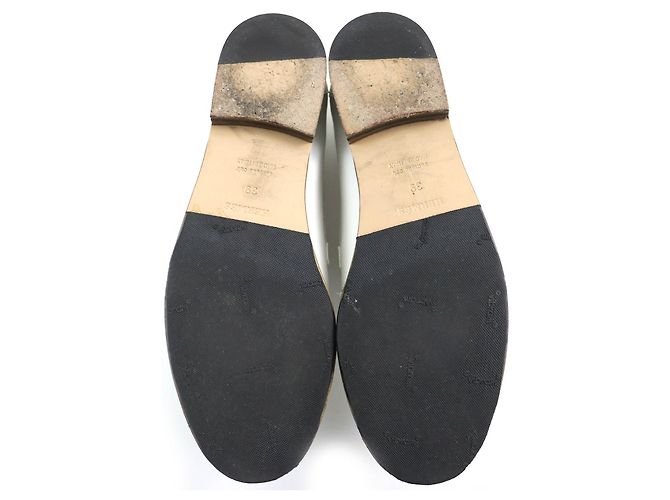 Hermès Mocassins en cuir à boucle Hermes Kelly blancs - vue 8