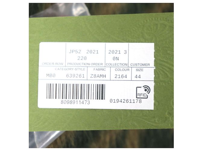 Abrigo de lana de llama GG Stripe Gucci verde 44 - vista 14