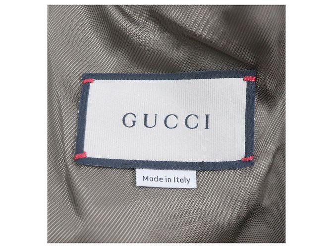 Abrigo de lana de llama GG Stripe Gucci verde 44 - vista 8