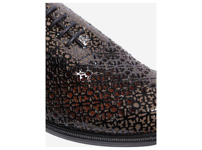 Robert Clergerie Schwarze Lackleder-Laser-Cut-Schuhe - Größe EU 37 - Ansicht 4