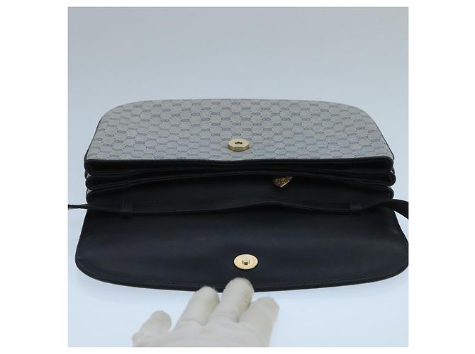 Gucci Borsa a spalla Micro GG Supreme in PVC Navy Gold Auth 106029 D'oro Blu navy - vista 2
