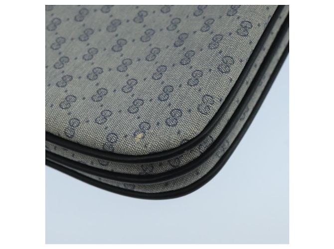 Gucci Borsa a spalla Micro GG Supreme in PVC Navy Gold Auth 106029 D'oro Blu navy - vista 6