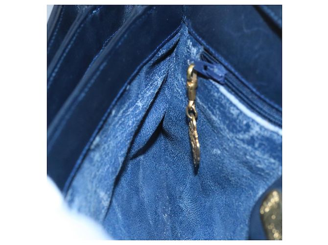 Gucci Borsa a spalla Micro GG Supreme in PVC Navy Gold Auth 106029 D'oro Blu navy - vista 8