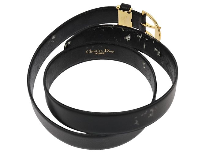 Schwarzer Leder-Gürtel Christian Dior Auth ti2452 - Ansicht 3