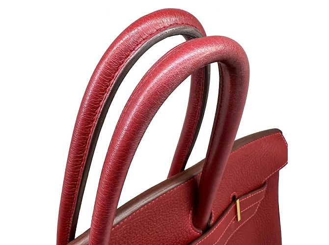 Hermès Borsa Hermes Birkin 35 Taurillon Clemence Rossa Rosso - vista 6