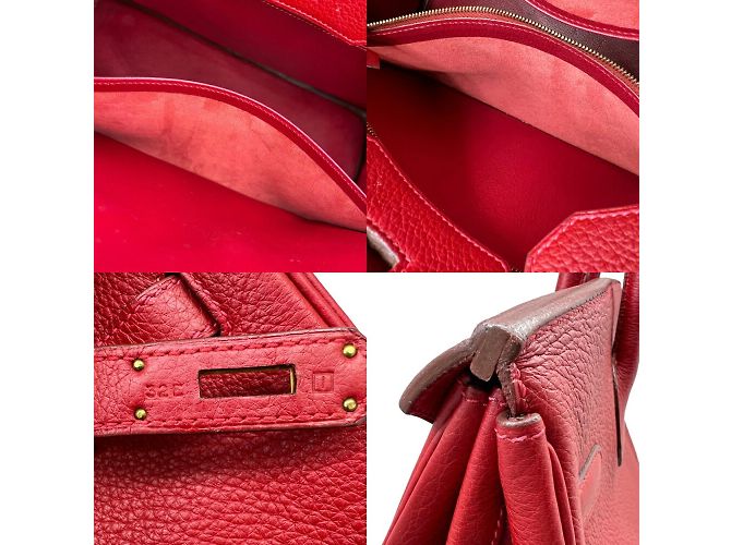 Hermès Borsa Hermes Birkin 35 Taurillon Clemence Rossa Rosso - vista 7