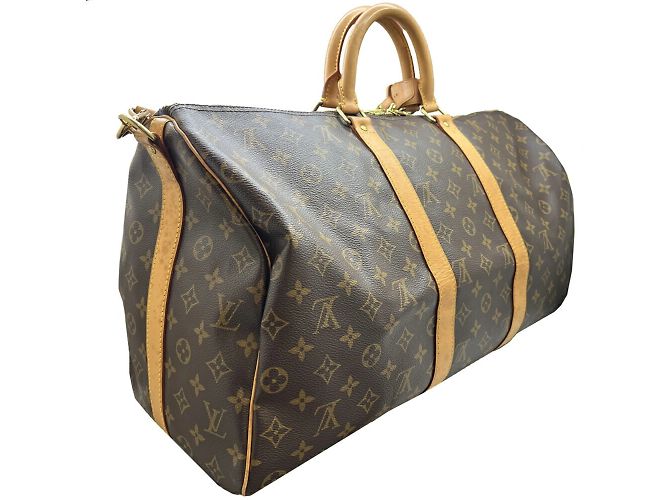 Borsa Louis Vuitton Keepall Bandouliere MB0065 45 Marrone - vista 2