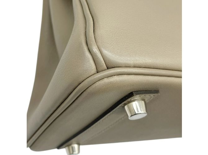 Hermès Hermes Birkin 25 Swift Handtasche Grau Asphalt Braun - Ansicht 11