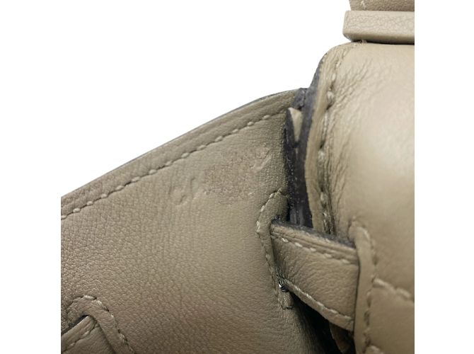 Hermès Hermes Birkin 25 Swift Handtasche Grau Asphalt Braun - Ansicht 13