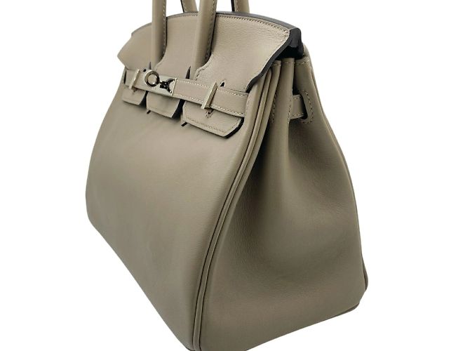 Hermès Hermes Birkin 25 Swift Handtasche Grau Asphalt Braun - Ansicht 3