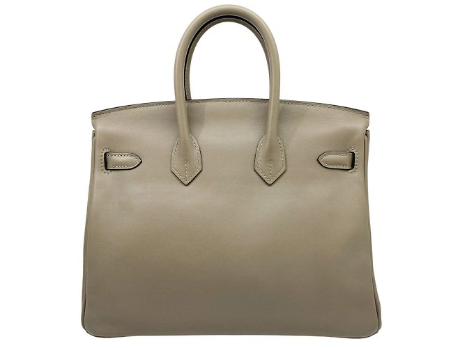 Hermès Hermes Birkin 25 Swift Handtasche Grau Asphalt Braun - Ansicht 6