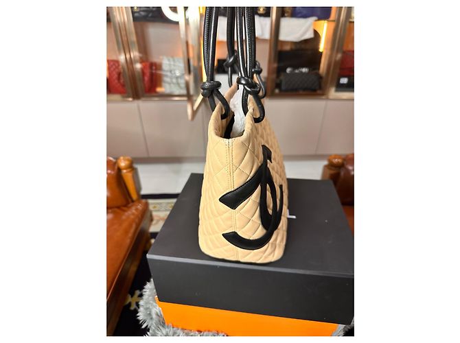 Borsa Tote Chanel Cambon Ligne Marrone Pelle - vista 3