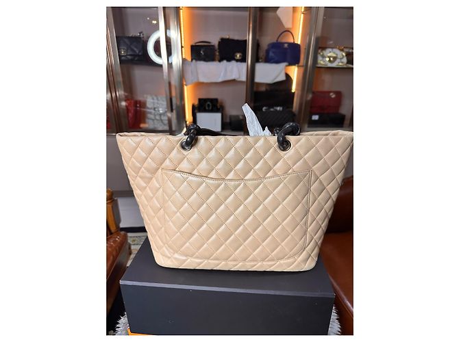 Borsa Tote Chanel Cambon Ligne Marrone Pelle - vista 7