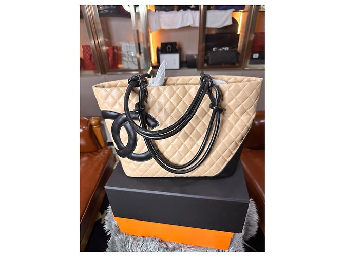 Borsa Tote Chanel Cambon Ligne Marrone Pelle - vista 8