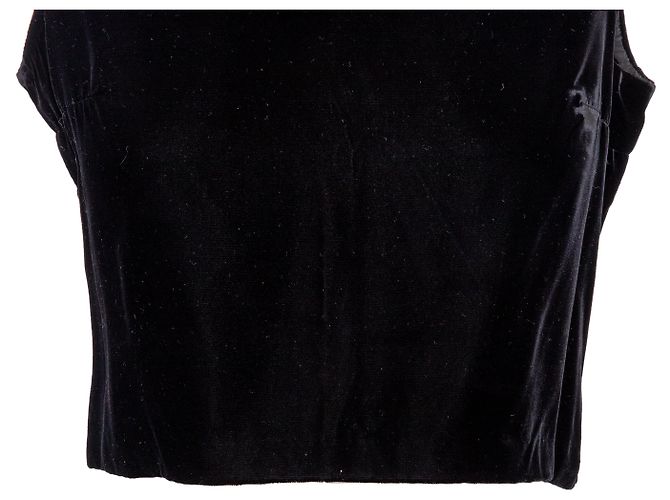 Autre Marque Collection Privée Samt-Top Schwarz - Ansicht 8