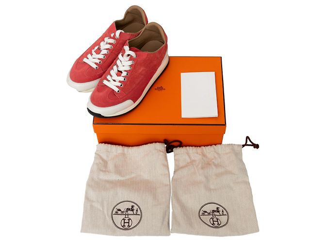 Sneakers basse con logo H di Hermès Rosa - vista 14