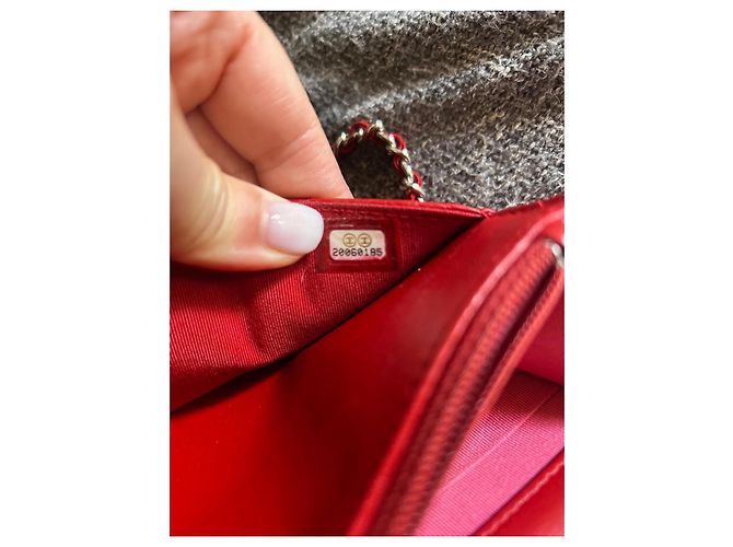 Wallet On Chain Clutch Chanel in pelle rossa Rosso - vista 4