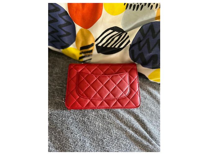 Wallet On Chain Clutch Chanel in pelle rossa Rosso - vista 6