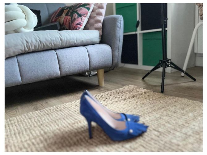 Décolleté Jerome Dreyfuss in scamosciato blu con frange 9cm - vista 4