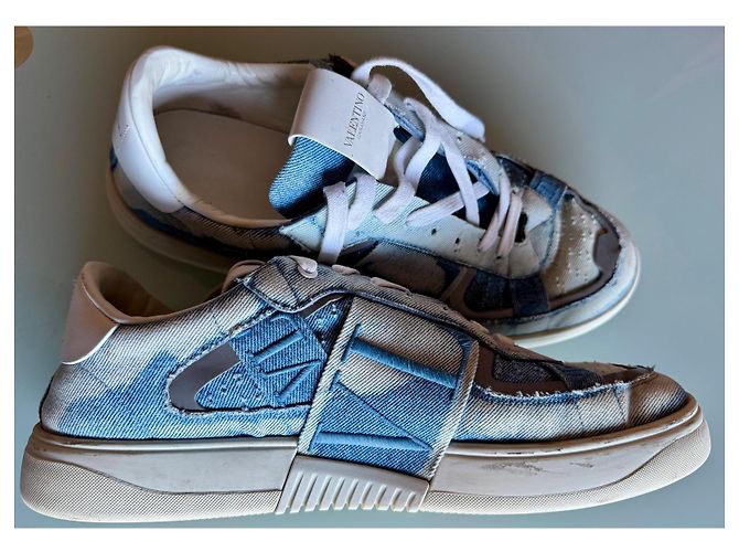 Sneakers Valentino Garavani in cotone blu navy e azzurro Blu chiaro - vista 10
