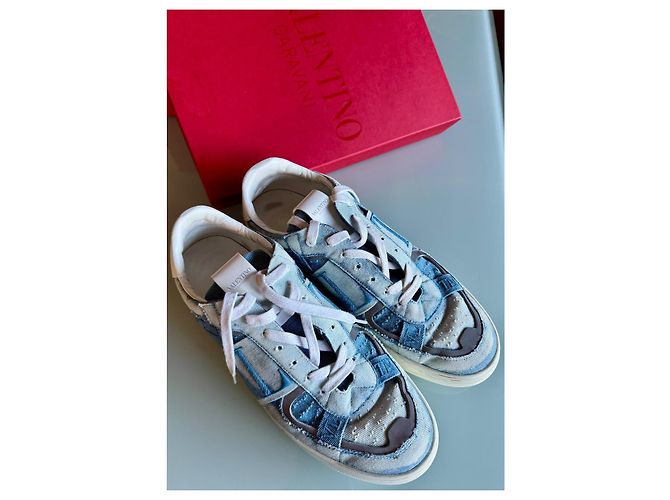 Sneakers Valentino Garavani in cotone blu navy e azzurro Blu chiaro - vista 2