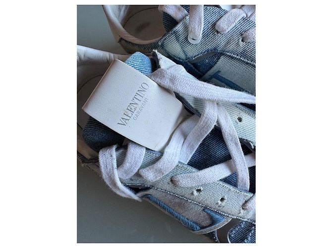 Sneakers Valentino Garavani in cotone blu navy e azzurro Blu chiaro - vista 3