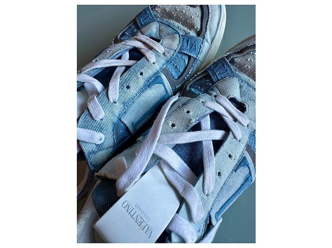 Sneakers Valentino Garavani in cotone blu navy e azzurro Blu chiaro - vista 4