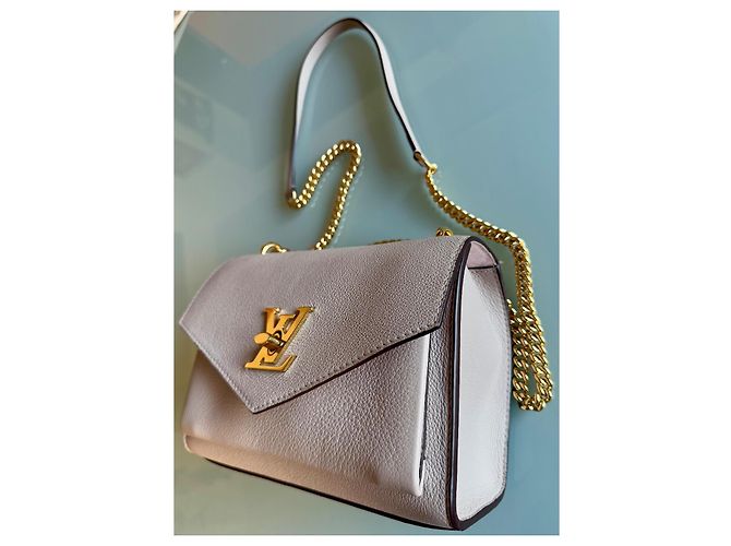 Borsa Louis Vuitton Mylockme BB Rosa Beige Pelle - vista 4