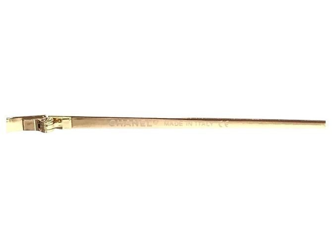 Occhiali da sole aviatore Chanel CC Logo con strass, lenti marroni e dorate Marrone D'oro - vista 8