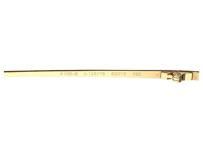 Occhiali da sole aviatore Chanel CC Logo con strass, lenti marroni e dorate Marrone D'oro - vista 9