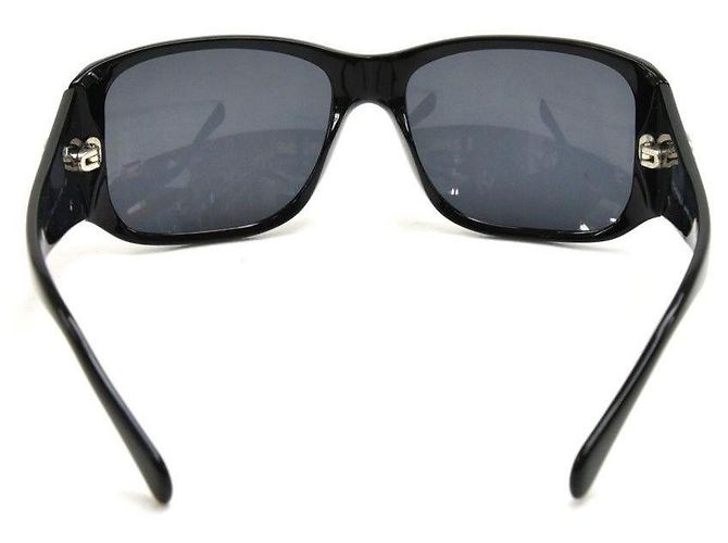 Occhiali da sole Chanel CC Logo perle nere e strass Nero - vista 8