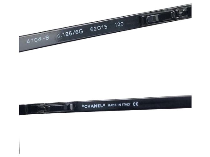 Gafas de sol Chanel CC Logo negras con tinte de strass 4104-B Negro - vista 6