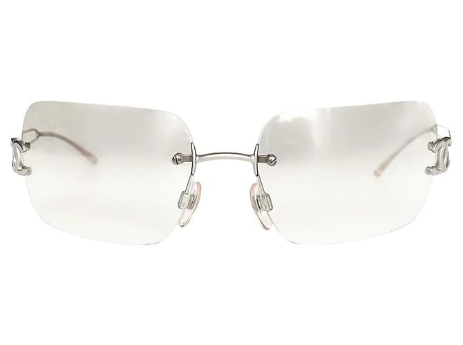 Chanel CC Logo silberne randlose Sonnenbrille 4068 - Ansicht 2