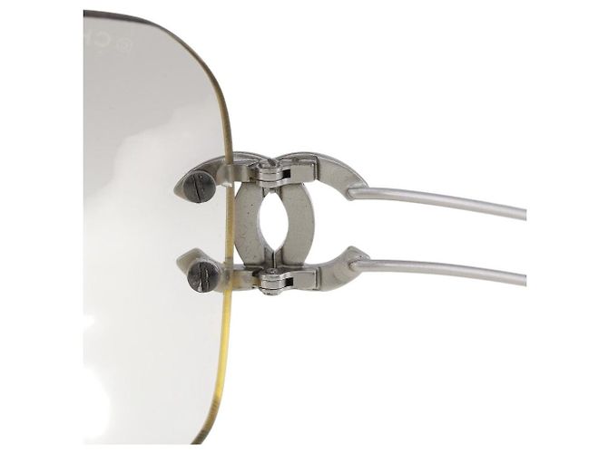 Chanel CC Logo silberne randlose Sonnenbrille 4068 - Ansicht 4