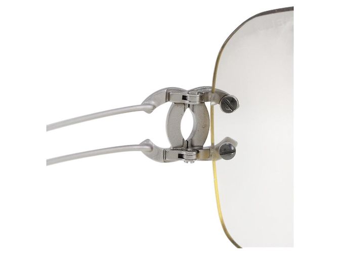 Chanel CC Logo silberne randlose Sonnenbrille 4068 - Ansicht 5