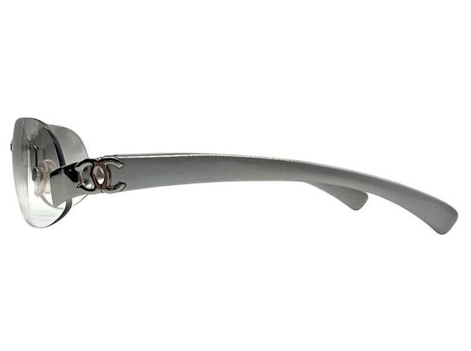 Chanel CC Logo silberne graue randlose Sonnenbrille 4037 - Ansicht 3