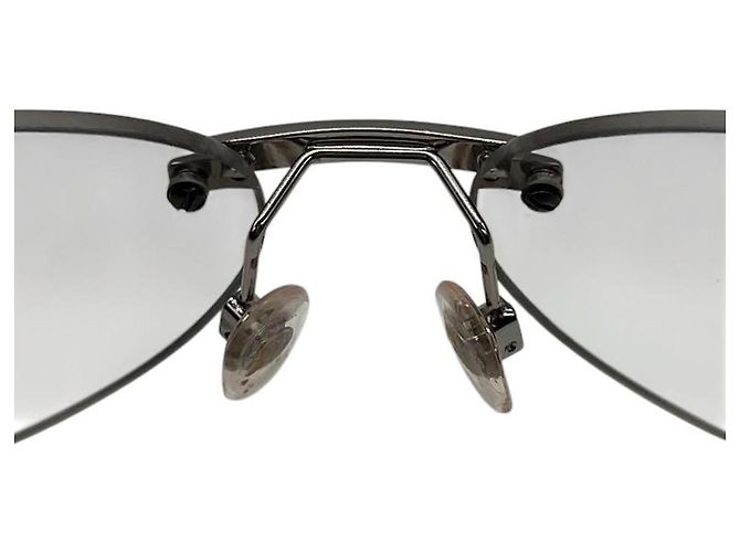 Chanel CC Logo silberne graue randlose Sonnenbrille 4037 - Ansicht 6
