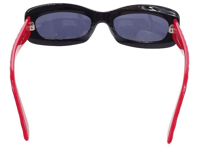 Chanel Gold CC Logo gesteppte schwarze Kirschrote Sonnenbrille 5006 Golden - Ansicht 2